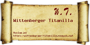 Wittenberger Titanilla névjegykártya